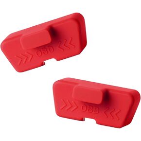 2 PCS Car OBD2 Diagnostic Connector Caps, Waterproof Silicone OBD Interface Protective Cover, Automotive OBD Interface Socket Dust Protector, Universal for Car, Truck, SUV, RV (Red) in Kuwait