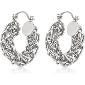 FANZE Chunky Gold Huggie Hoop Earrings for Women, Matte Thick Trendy Elegant Statement Earring Dainty Lightweight Jewelry Gifts in Kuwait