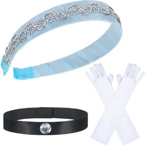 Women Costume Headband Choker & Gloves Set Princess Up Accessories for Halloween Cosplay Party in Kuwait