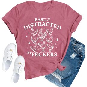 Chicken Shirt for Women Chicken Mom T-Shirt Cute Chick Short Sleeve Tee Tops in Saudi Arabia