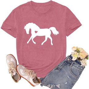 Horse Shirts for Women Horse Riding Tshirts Equestrian Shirt Animal Lover Tee Tops in Saudi Arabia