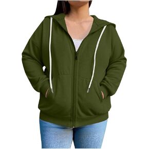 Plus Size Womens Hoodies Zip Up Long Sleeve Sweatshirts Y2K Jacket with Pockets 2025 Fall Fashion Clothes in Kuwait