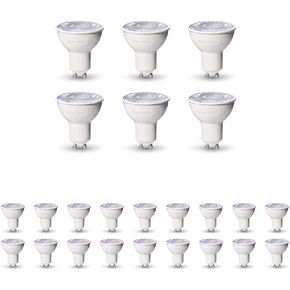 Amazon Basics MR16 LED Light Bulb, 50 Watt Equivalent, Energy Efficient 7W, GU10 Base, Warm White 3000K, Dimmable, 10,000 Hour Lifetime , 6-Pack in Kuwait