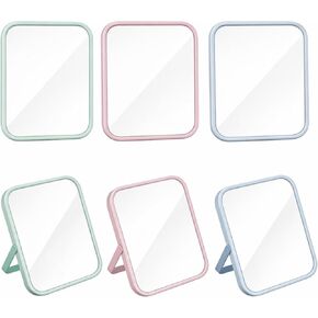 Novabright 6 Pcs Desktop Vanity Mirror, 7.2 Inch Portable Folding Makeup Mirrors with U-Shaped Bracket, Adjustable Angle, Compact Table Travel Mirror, Pink, Green, Blue in Kuwait