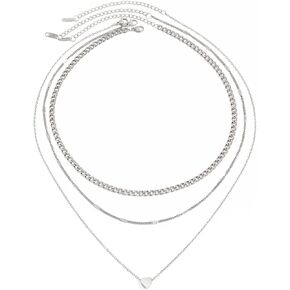 قلادة ذهبية متعددة الطبقات للنساء مطلية بالذهب عيار 18 قيراط من الفولاذ المقاوم للصدأ قلادات مجموعة مجوهرات عصرية على شكل قلب الحب in Kuwait