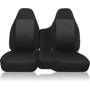 Custom Fit Knitted Fabric Front Split Bench Seat Cover for Chevy Colorado/GMC Canyon Pickup 2004-2012, No Armrest, Airmesh Breathable Design with Soft Foam Lining - Black in Kuwait