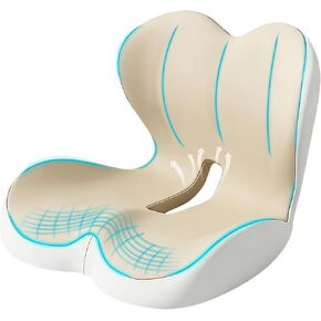 Seat Cushion for Office Chair and Car, Lumbar Support Pillow for Office Chair, Memory Foam Ergonomic Seat Cushion for Long Sitting, Back & Tailbone Pain, Sciatica - Pink & Gray in Saudi Arabia