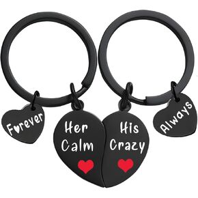 Valentine's Day Gifts for Him Her 2PCs Couple Keychain His and Her Gifts Anniversary Keychain for Husband Wife Boyfriend Girlfriend Birthday Gifts Wedding Gifts for Fiance Fiancee Gifts in Saudi Arabia