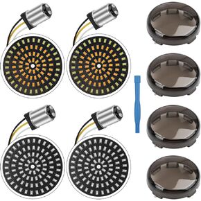 1157 LED Turn Signals Brake Light Kit 2" Bullet Fit Harley Touring Street Glide Road Glide Dyna Softail Sportster Iron 883 1986-2026, IP67 Smoked Lens, Switchback Front Rear No Hyper Flash in Kuwait