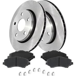 Front Brake Kit for 2007 2008 2009 2010 2011 2012 2013 2014 2015 2016 2017 Jeep Wrangler, 2018 Jeep Wrangler JK Brake Pads and Rotors, Ceramic Replacement [Front Brakes 11.89"] in Kuwait