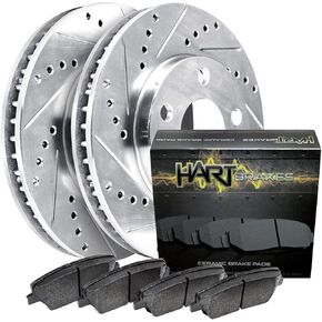 Hart Brakes Front Brakes and Rotors Kit |Front Brake Pads| Brake Rotors and Pads| Ceramic Brake Pads and Rotors |fits 1986-1993 Ford Bronco, 1986-1993 Ford F-150 in Kuwait