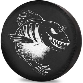 غطاء إطار احتياطي للتخييم غطاء إطار RV للأسماك الداكنة مقاوم للشمس والغبار عالمي للمقطورة SUV Camp Travel Trailer 12 "13" 14 "15" 16 "17 بوصة in Kuwait