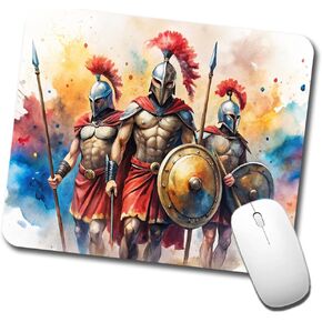 Greek Warriors Spartans Watercolor Low Profile Mouse Pad Mat in Kuwait