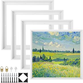 4Pcs Canvas Frame, 12"x12" Canvas Floater Frames, Floating Frame for Wall Art Oil Painting Paint Living Room Decor (White) in Kuwait