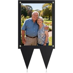 إطار صورة مقاوم للماء مقاس 5 × 7 للقبر، وديكورات المقبرة للقبر، وديكور القبر للمقبرة، إطار صورة أكريليك شفاف رأسي للاستخدام الخارجي لهدايا التعاطف التذكارية القبرية قطعة واحدة in Kuwait