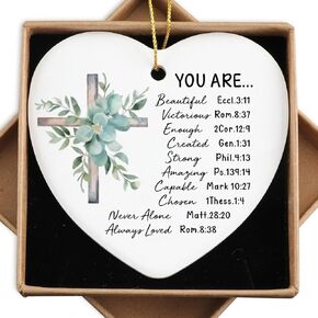Easter Ornament Religious Gifts for Women Men Ornament Keepsake Sign Heart Plaque Spiritual Gifts Baptism Gifts Encouragement Gifts for Best Friend BFF Easter Decorations in Kuwait