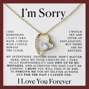 قلادة على شكل قلب من الذهب عيار 18 قيراط من LUXUS™ مع زركونيا مكعبة - هدية اعتذار لها، قلادة حب رومانسية لصديقتك أو زوجتك in Kuwait