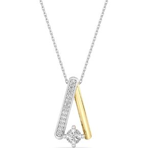 GILDED Itsy Bitsy 14KT Gold Plated Sterling Silver Pendant Necklace, 0.10 Cttw, SI1 F-Color Lab Grown Diamond, 18" Chain with Spring Ring Lock in Kuwait