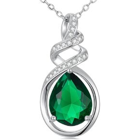 Teardrop Necklace 925 Sterling Silver Birthstone Necklace for Women Pendant Gemstone Infinity Love Anniversary Birthday Jewelry Christmas Gifts for Mom Her Wife in Kuwait