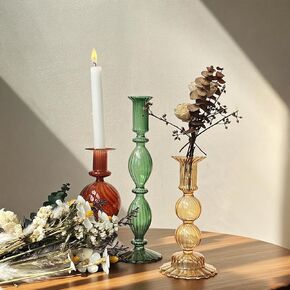 3 قطعة حامل شمعدان زجاجي مجموعة من 3 للزينة حامل شموع كروي عتيق لعيد الحب وحفلات الزفاف وأعياد الميلاد قطعة مركزية in Kuwait