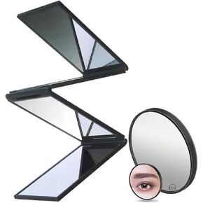مرآة مكياج قابلة للطي، 4 مرايا حلاقة، أداة قص شعر محمولة على سطح المكتب بزاوية 360 درجة، تصفيف الشعر والعناية به، مرآة مكياج محمولة قابلة للطي، بالإضافة إلى مرآة مكبرة 15 مرة in Kuwait