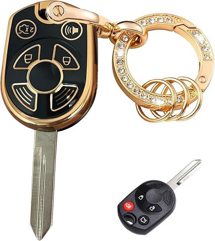 أنظمة دخول بدون مفتاح لغطاء Ford Key Fob مناسب لمفتاح Ford Transit Mustang Fusion Lincoln Mercury الذكي (3 أزرار وردي فضي) in Kuwait