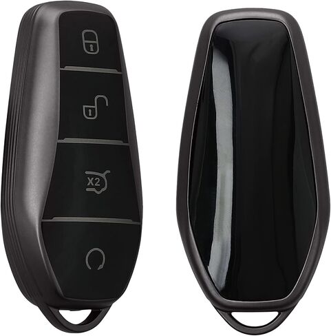 kwmobile Key Cover Compatible with BYD Atto 3 / Sealion/Han/Tang/Dolphin/Seal - Soft TPU Car Key Fob Protector Case - Black Matte/Black in Saudi Arabia