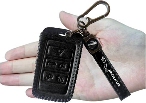 Leather Car Key Fob Cover Compatible with Jaguar XF XJ XE (J1) in Saudi Arabia