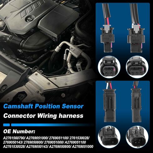 8PCS Camshaft Position Sensor Connector Plug Wiring Harness Kit 3PIN & 2PIN for Mercedes Benz 4.7L M278 Engine Vehicles 2011-2020 A2761560790/A2769051000 in Saudi Arabia