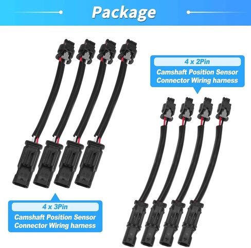 8PCS Camshaft Position Sensor Connector Plug Wiring Harness Kit 3PIN & 2PIN for Mercedes Benz 4.7L M278 Engine Vehicles 2011-2020 A2761560790/A2769051000 in Saudi Arabia