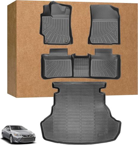 Floor Mats for Toyota Camry 2018-2024(FWD ONLY), Custom Fit 1st & 2nd Row for Camry Floor Mats & Cargo Mat, (Non Hybrid) TPE Waterproof Anti-Slip 2022 2023 Toyota Camry 8th Floor Mats Accessories in Kuwait