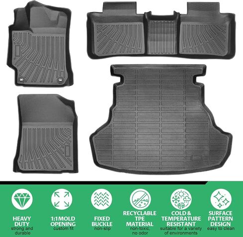 Floor Mats for Toyota Camry 2018-2024(FWD ONLY), Custom Fit 1st & 2nd Row for Camry Floor Mats & Cargo Mat, (Non Hybrid) TPE Waterproof Anti-Slip 2022 2023 Toyota Camry 8th Floor Mats Accessories in Kuwait