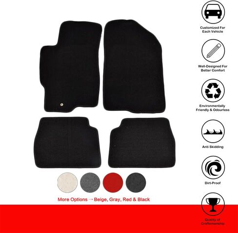 سجادات أرضية متوافقة مع 2003-2008 Mazda 6، 4Dr 5Dr سجادات أرضية السيارة الأمامية والخلفية من النايلون من IKON MOTORSPORTS، 2004 2005 2006 2007 in Kuwait