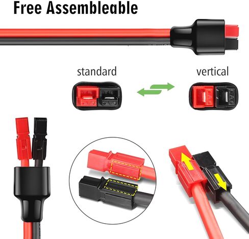 لوحة شمسية 10AWG إلى كابل موصل أندرسون، 10 أقدام، متوافق مع Goal Zero Yeti، Renogy، Jakcery، مولدات EnerPlex، المركبات الكهربائية، بطاريات UPS، عربات الجولف التخزين، الرافعات الشوكية in Kuwait