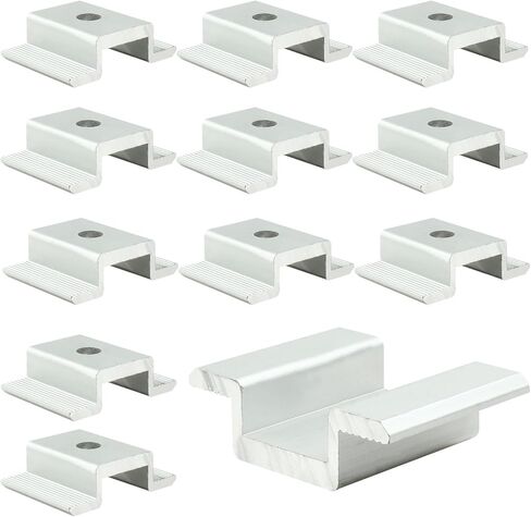 12 حزمة من المشبك الأوسط للألواح الشمسية، دعامة تثبيت للألواح الشمسية مقاس 1.06 بوصة، ملحقات تثبيت الألواح الشمسية المصنوعة من الألومنيوم للنظام الكهروضوئي، لوحة الطاقة الشمسية للسقف in Kuwait