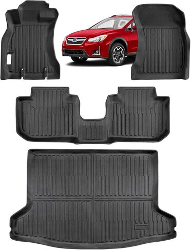 سجادات أرضية وبطانة شحن لسيارة Subaru Crosstrek 2016-2017، لسيارة XV Crosstrek 2013 2014 2015، مخصصة لإكسسوارات السيارة Impreza 2012-2016، سجادة TPE لجميع الأحوال الجوية 4 قطع in Kuwait