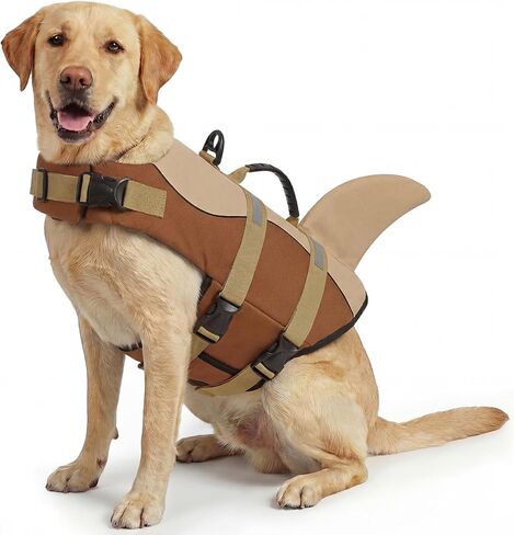 ASENKU Dog Life Jacket Pet Life Safety Vest for Swimming Boating, Dog Shark Life Jackets Dog Lifesavers Swimsuits for Pool, Dog Water Floatation Vest for Small Medium Large Dogs, Mermaid Pink, Small in Kuwait