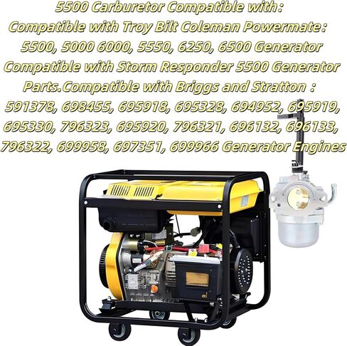 591378 Carburetor Tune Up Kit Fits for Briggs and Stratton Nikki 697978 796321 696132 699966 695918 696133 796322 Troy Bilt Coleman Powermate 5500 5000 6000 5550 6250 6500 Generator Parts in Kuwait