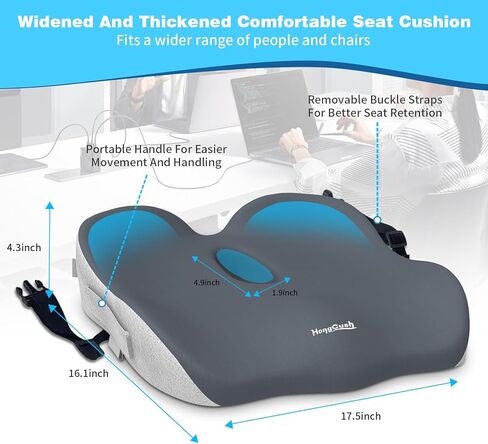 Memory Foam Seat Cushion for Office Chair & Car Seat, Sciatica & Tailbone Pain Relief, Orthopedic Coccyx Cushion with Non-Slip Bottom in Saudi Arabia