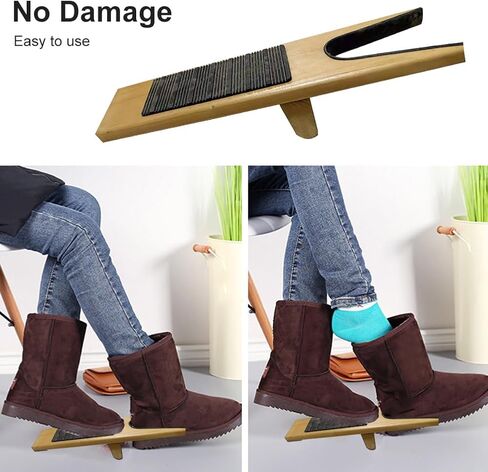 مزيل أحذية بوت جاك الخشبي، أداة إزالة أحذية خشبية عريضة للغاية، أداة إزالة خشبية واسعة للغاية مقاومة للطقس، حذاء عالي التحمل، هنتر، هدايا مثالية للزوج، هدايا للأب (طبيعي + أسود) in Kuwait