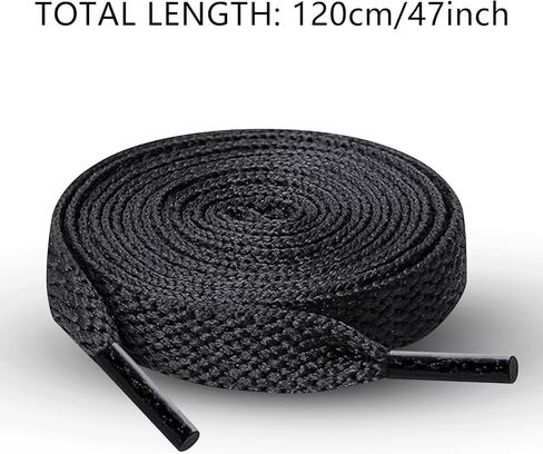 3 Pairs Flat Shoe Laces for Sneakers, 47 Inch Shoe Strings for Athletic Shoes and Casual Shoes, Black in Kuwait