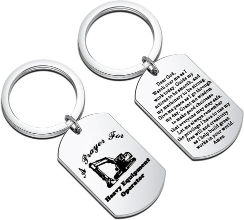 BNQL Excavator Keychain Excavator Gifts For Digger Drivers a Prayer For Heavy Equipment Operator Keychain Construction Keychains in Saudi Arabia