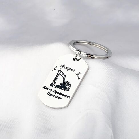 BNQL Excavator Keychain Excavator Gifts For Digger Drivers a Prayer For Heavy Equipment Operator Keychain Construction Keychains in Saudi Arabia