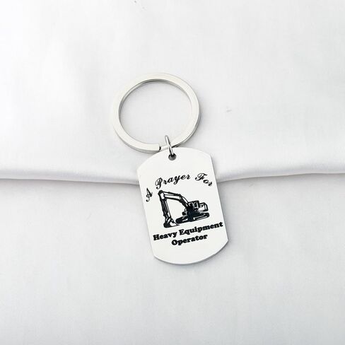BNQL Excavator Keychain Excavator Gifts For Digger Drivers a Prayer For Heavy Equipment Operator Keychain Construction Keychains in Saudi Arabia