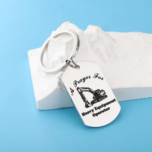BNQL Excavator Keychain Excavator Gifts For Digger Drivers a Prayer For Heavy Equipment Operator Keychain Construction Keychains in Saudi Arabia