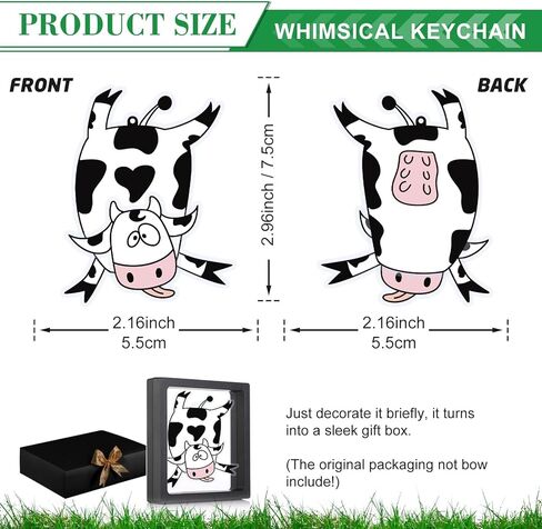 SuperKaKa Car Rotating Cow Head Keychain, Cute Acrylic Animal Stress Relief Key Ring in Saudi Arabia