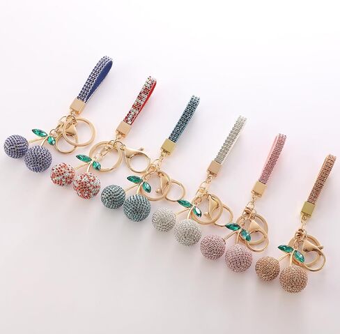 Keychain Cherry Bag Charms Purse- Car Key Accessories Bling Stuff Gifts for Women Girls Bag Backpack in Saudi Arabia