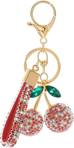 Keychain Cherry Bag Charms Purse- Car Key Accessories Bling Stuff Gifts for Women Girls Bag Backpack in Saudi Arabia