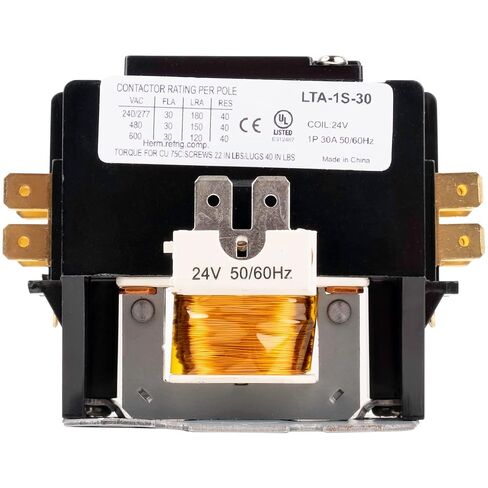 Ultra Durable C130A 1 Pole Contactor 30 Amp 24VAC Coil by BlueStars - Compatible with Relays, Air Conditioner, Heat Pump, Refrigeration Systems in Kuwait