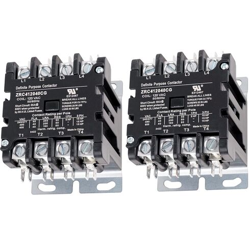 فائق المتانة C130A 1 Pole Contactor 30 Amp 24VAC Coil من BlueStars - متوافق مع المرحلات ومكيف الهواء والمضخة الحرارية وأنظمة التبريد in Kuwait